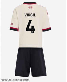 Günstige Liverpool Virgil van Dijk #4 Auswärts Trikotsatzt Kinder 2025-26 Kurzarm (+ Kurze Hosen)
